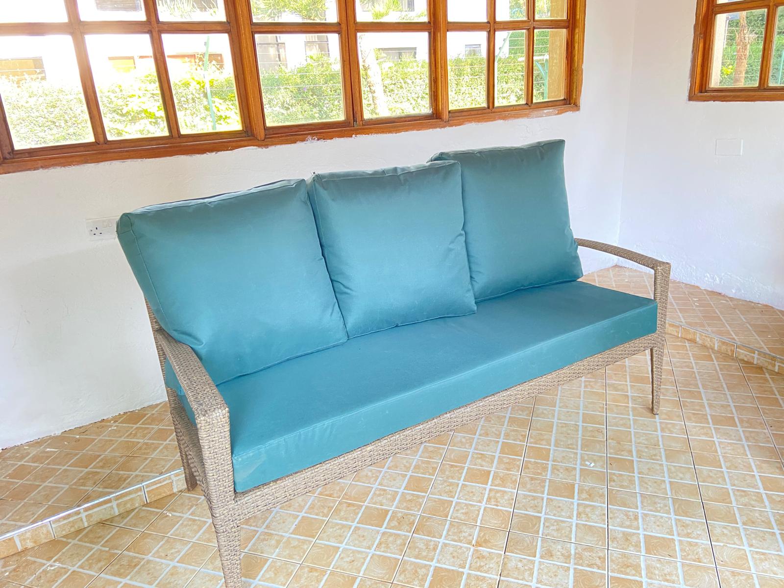 Teal Wicker Sofa